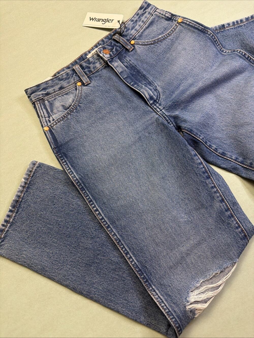 Wrangler Wild West 603 Jeans Women’s 27x28 High Rise Straight Distressed NWT